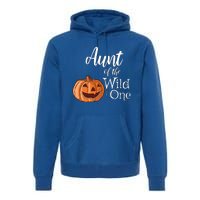 Aunt Of The Wild One First Birthday Halloween Pumpkin Gift Premium Hoodie