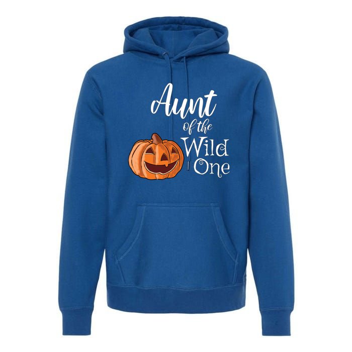 Aunt Of The Wild One First Birthday Halloween Pumpkin Gift Premium Hoodie