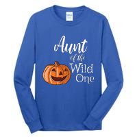 Aunt Of The Wild One First Birthday Halloween Pumpkin Gift Tall Long Sleeve T-Shirt