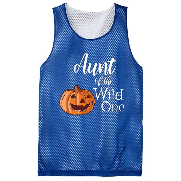 Aunt Of The Wild One First Birthday Halloween Pumpkin Gift Mesh Reversible Basketball Jersey Tank