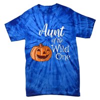 Aunt Of The Wild One First Birthday Halloween Pumpkin Gift Tie-Dye T-Shirt