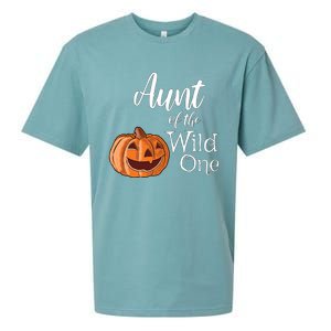 Aunt Of The Wild One First Birthday Halloween Pumpkin Gift Sueded Cloud Jersey T-Shirt