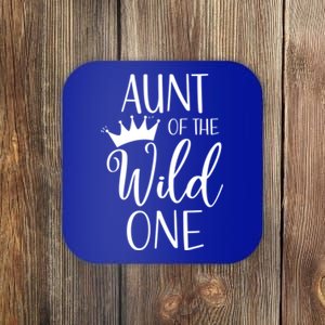 Aunt Of The Wild One First Birthday Matching Family Gift Coaster