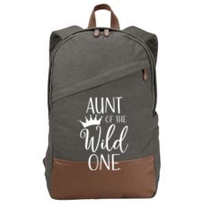 Aunt Of The Wild One First Birthday Matching Family Gift Cotton Canvas Backpack