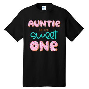 Auntie of The Sweet One First Birthday Matching Family Donut Tall T-Shirt