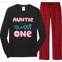 Auntie of The Sweet One First Birthday Matching Family Donut Long Sleeve Pajama Set