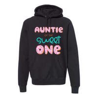 Auntie of The Sweet One First Birthday Matching Family Donut Premium Hoodie