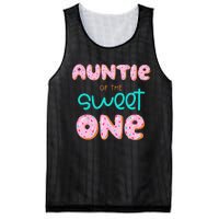 Auntie of The Sweet One First Birthday Matching Family Donut Mesh Reversible Basketball Jersey Tank