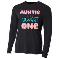 Auntie of The Sweet One First Birthday Matching Family Donut Cooling Performance Long Sleeve Crew