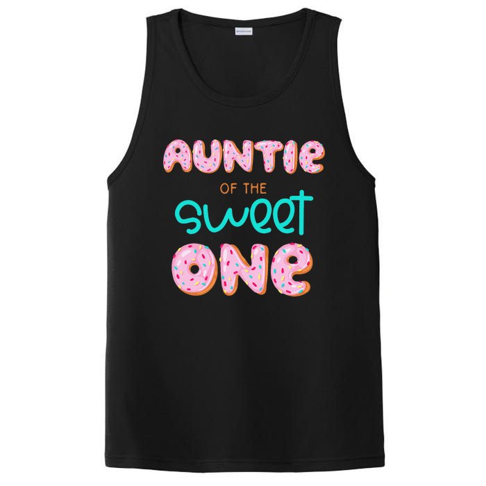 Auntie of The Sweet One First Birthday Matching Family Donut PosiCharge Competitor Tank