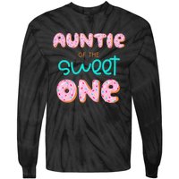 Auntie of The Sweet One First Birthday Matching Family Donut Tie-Dye Long Sleeve Shirt