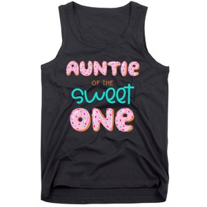 Auntie of The Sweet One First Birthday Matching Family Donut Tank Top