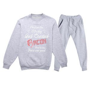 And On The 8th Day God Created Bacon Funny Clever Christian Gift Premium Crewneck Sweatsuit Set