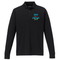 Aunt of the Birthday Mermaid Matching Family Party Squad Performance Long Sleeve Polo