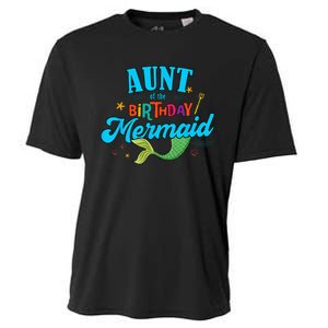 Aunt of the Birthday Mermaid Matching Family Party Squad Cooling Performance Crew T-Shirt