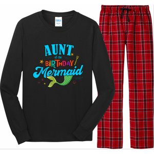 Aunt of the Birthday Mermaid Matching Family Party Squad Long Sleeve Pajama Set