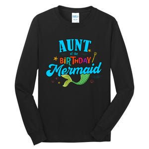 Aunt of the Birthday Mermaid Matching Family Party Squad Tall Long Sleeve T-Shirt