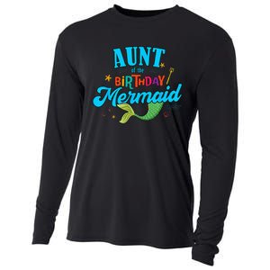 Aunt of the Birthday Mermaid Matching Family Party Squad Cooling Performance Long Sleeve Crew