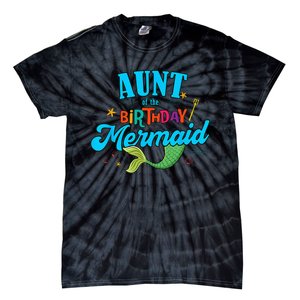 Aunt of the Birthday Mermaid Matching Family Party Squad Tie-Dye T-Shirt