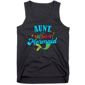 Aunt of the Birthday Mermaid Matching Family Party Squad Tank Top