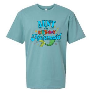 Aunt of the Birthday Mermaid Matching Family Party Squad Sueded Cloud Jersey T-Shirt