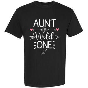 Aunt Of The Wild One Funny 1st Birthday Safari Great Gift Garment-Dyed Heavyweight T-Shirt