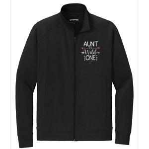 Aunt Of The Wild One Funny 1st Birthday Safari Great Gift Stretch Full-Zip Cadet Jacket