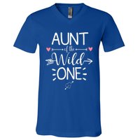 Aunt Of The Wild One Funny 1st Birthday Safari Great Gift V-Neck T-Shirt