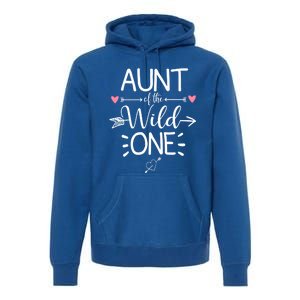 Aunt Of The Wild One Funny 1st Birthday Safari Great Gift Premium Hoodie