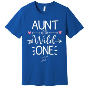 Aunt Of The Wild One Funny 1st Birthday Safari Great Gift Premium T-Shirt