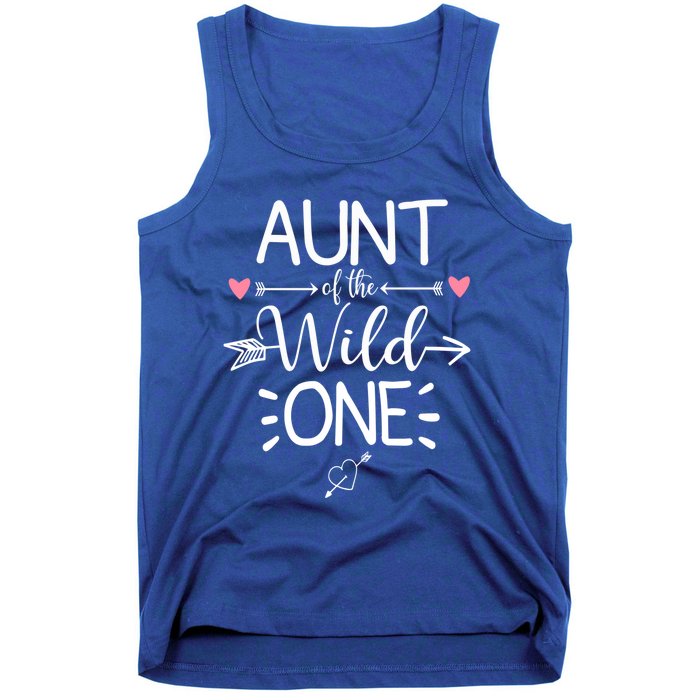 Aunt Of The Wild One Funny 1st Birthday Safari Great Gift Tank Top