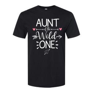 Aunt Of The Wild One Funny 1st Birthday Safari Great Gift Softstyle CVC T-Shirt