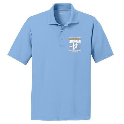 And On The 8th Day God Created Line Electrician Gift PosiCharge RacerMesh Polo