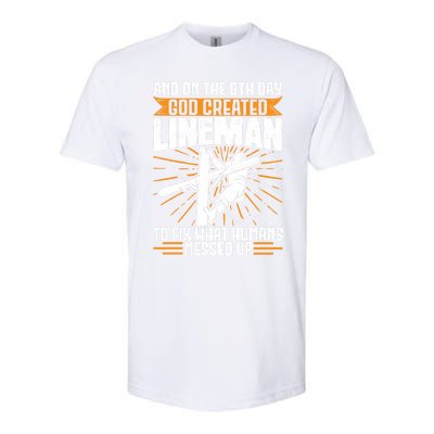 And On The 8th Day God Created Line Electrician Gift Softstyle® CVC T-Shirt