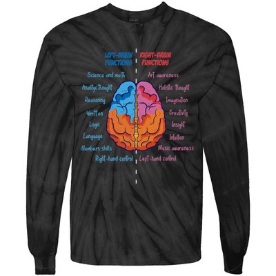 Anatomy of the brain functions brain parts psychology Tie-Dye Long Sleeve Shirt