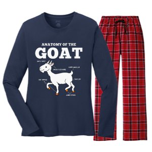 Anatomy Of The Goat Women's Long Sleeve Flannel Pajama Set 