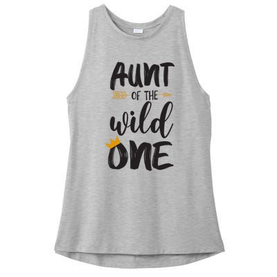 Aunt Of The Wild One Happy Mother's Day Great Gift Ladies PosiCharge Tri-Blend Wicking Tank