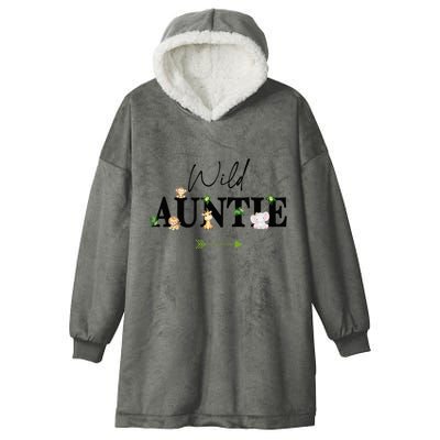 Auntie Of The Wild One Zoo Birthday Safari Jungle Animal Hooded Wearable Blanket