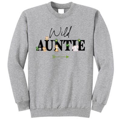 Auntie Of The Wild One Zoo Birthday Safari Jungle Animal Tall Sweatshirt