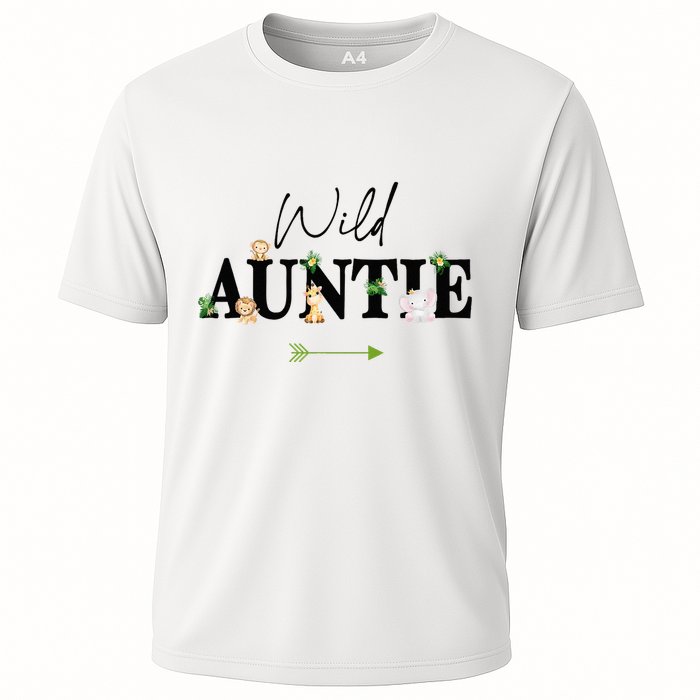 Auntie Of The Wild One Zoo Birthday Safari Jungle Animal Cooling Performance Crew T-Shirt