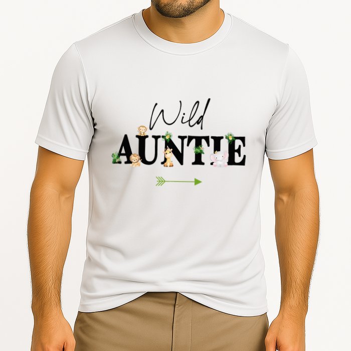 Auntie Of The Wild One Zoo Birthday Safari Jungle Animal Cooling Performance Crew T-Shirt