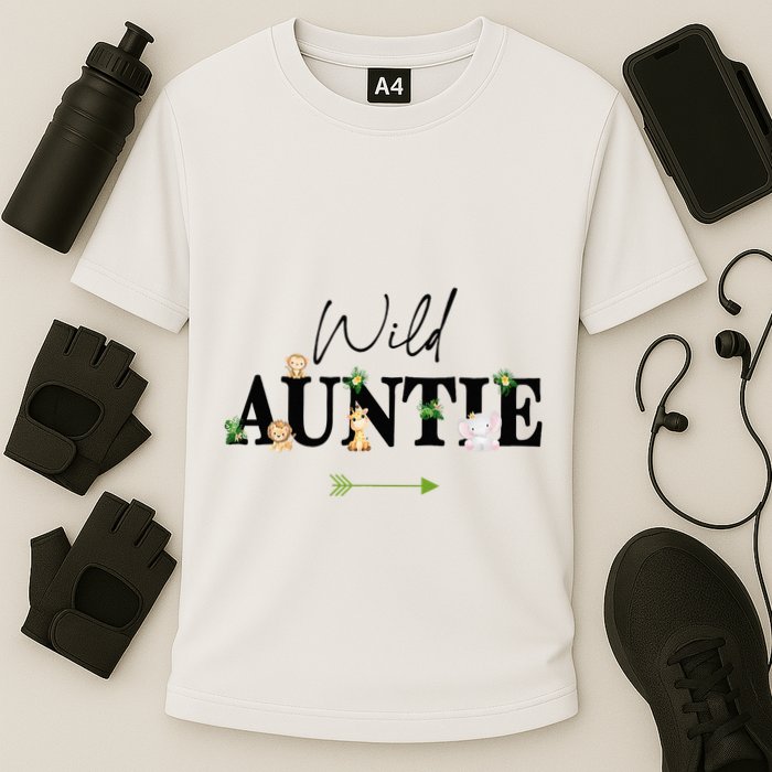 Auntie Of The Wild One Zoo Birthday Safari Jungle Animal Cooling Performance Crew T-Shirt