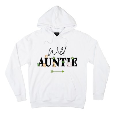 Auntie Of The Wild One Zoo Birthday Safari Jungle Animal Hoodie