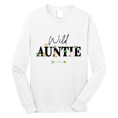 Auntie Of The Wild One Zoo Birthday Safari Jungle Animal Long Sleeve Shirt