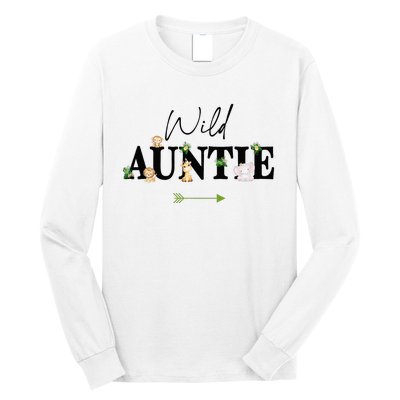 Auntie Of The Wild One Zoo Birthday Safari Jungle Animal Long Sleeve Shirt