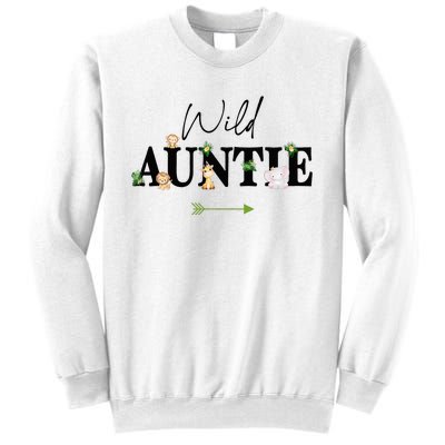 Auntie Of The Wild One Zoo Birthday Safari Jungle Animal Sweatshirt