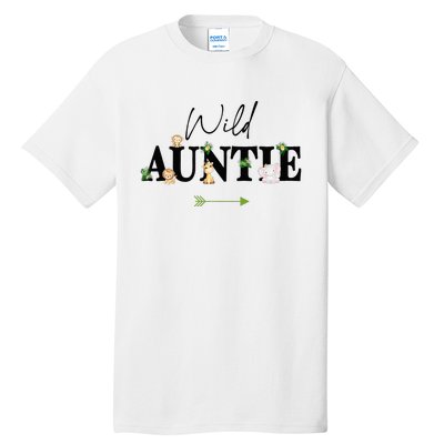 Auntie Of The Wild One Zoo Birthday Safari Jungle Animal Tall T-Shirt