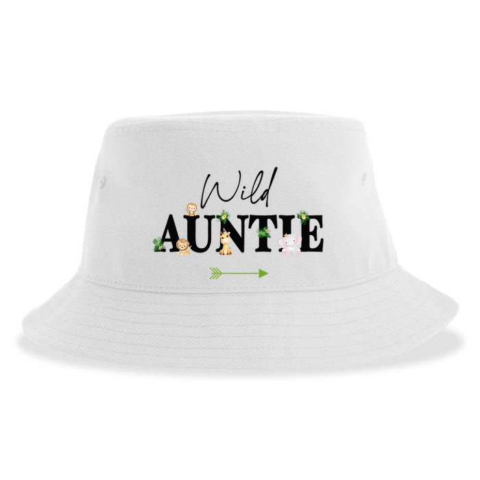 Auntie Of The Wild One Zoo Birthday Safari Jungle Animal Sustainable Bucket Hat