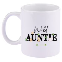 Auntie Of The Wild One Zoo Birthday Safari Jungle Animal 11oz C Handle Ceramic Mug