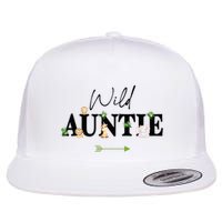Auntie Of The Wild One Zoo Birthday Safari Jungle Animal Flat Bill Trucker Hat
